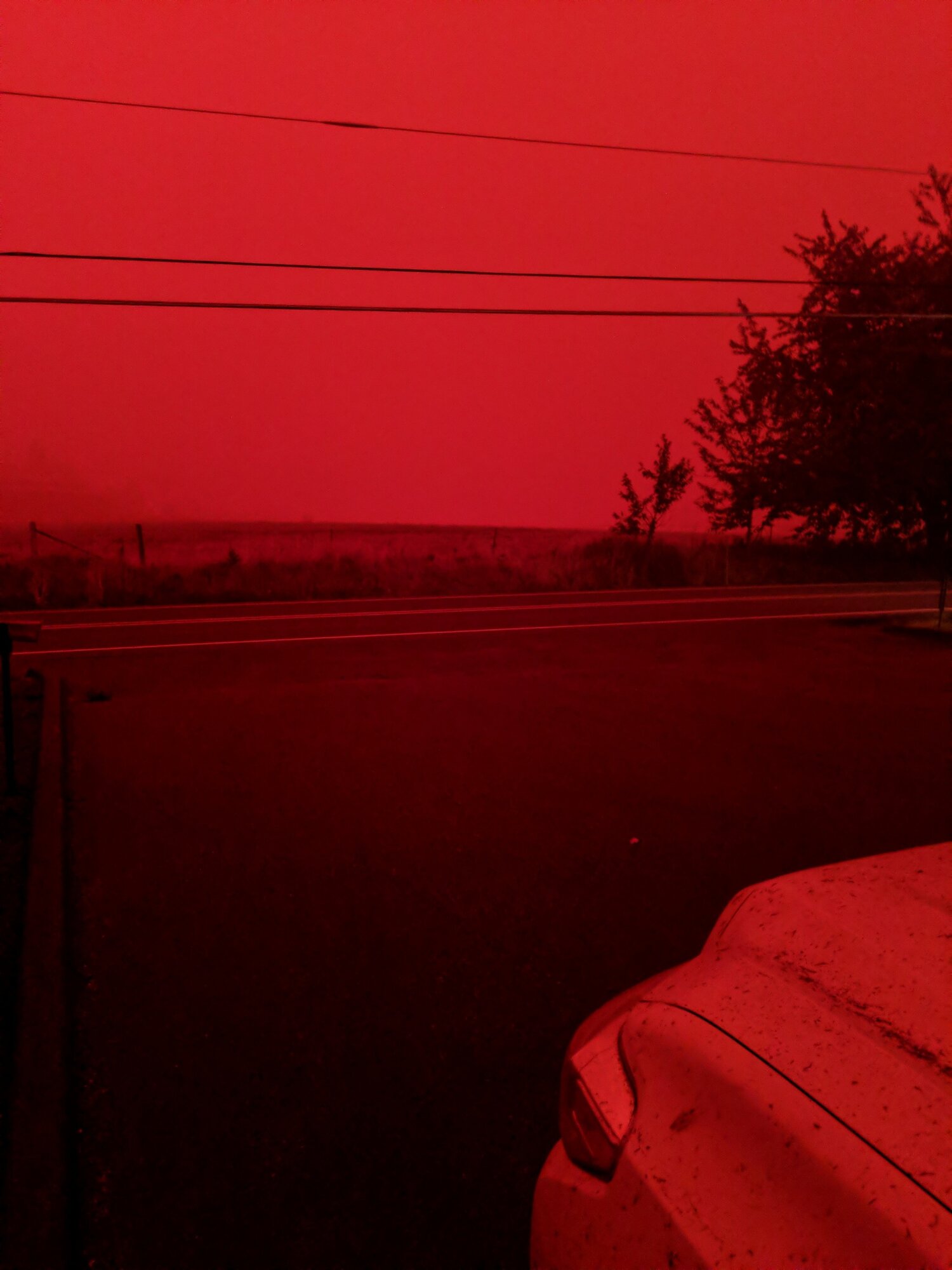 A photo our friend sent us from his drive home.